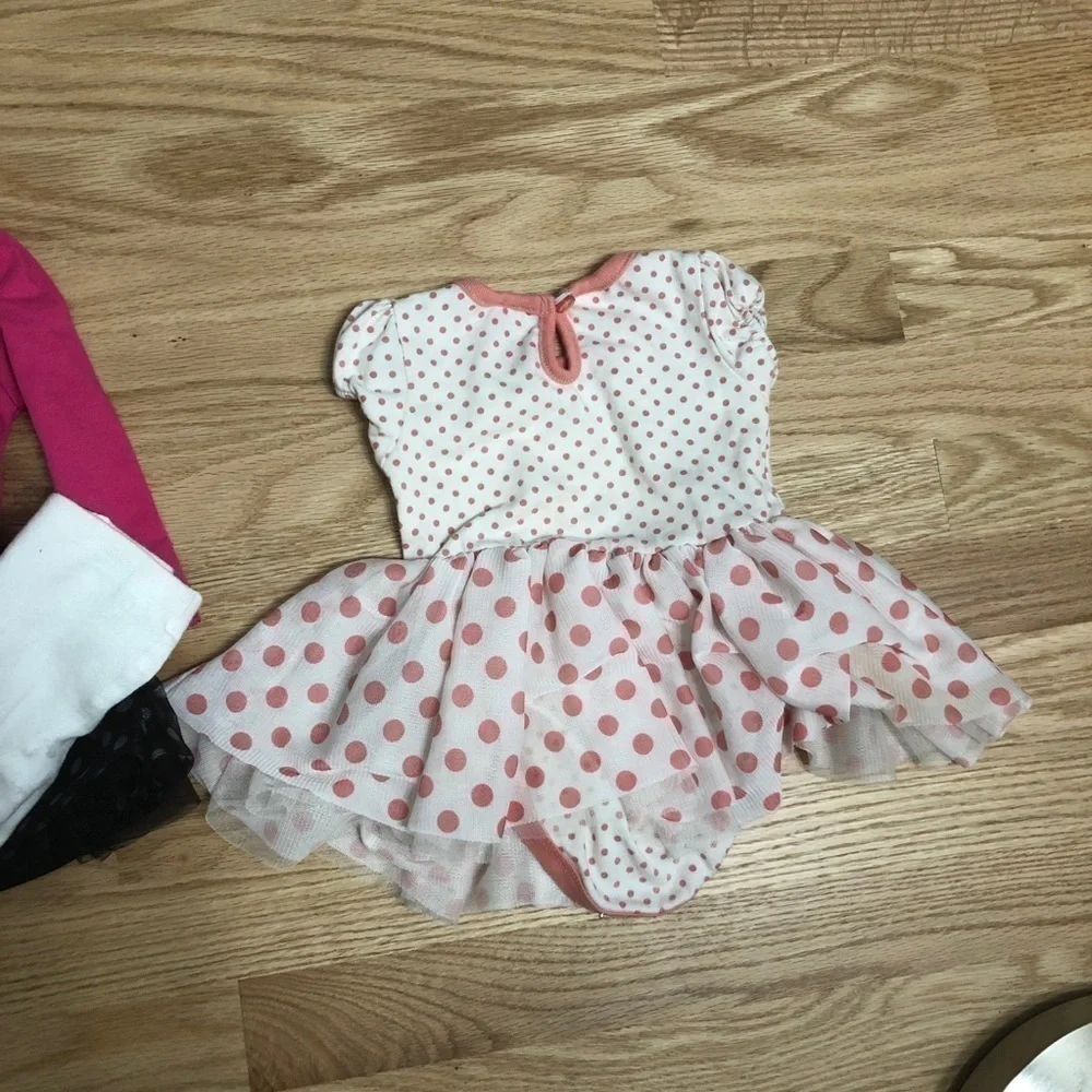 Disney Minnie Mouse Outfit Bundle Sz 12 Months Dress Leggings Pink Girls